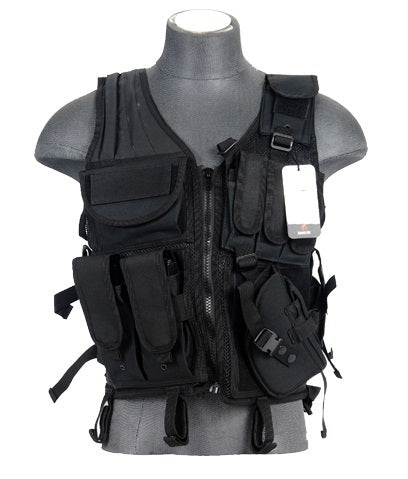 Lancer Tactical Cross Draw Tactical Vest, Black - Airsoft Nation