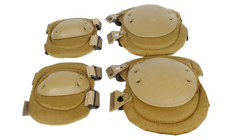 Lancer Tactical Knee and Elbow Pad Set, Tan - Airsoft Nation